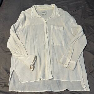 Abercrombie & Fitch Cream Textured Shirt